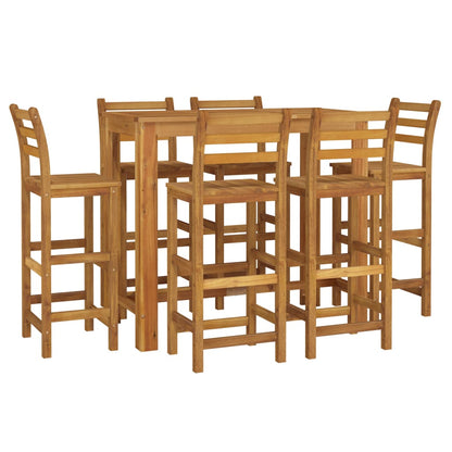 vidaXL 7 Piece Patio Bar Set Solid Wood Acacia-1