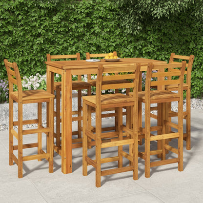 vidaXL 7 Piece Patio Bar Set Solid Wood Acacia-0