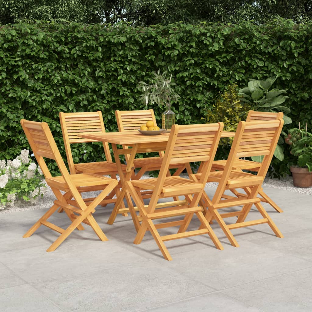 vidaXL 7 Piece Patio Dining Set Solid Wood Teak-0