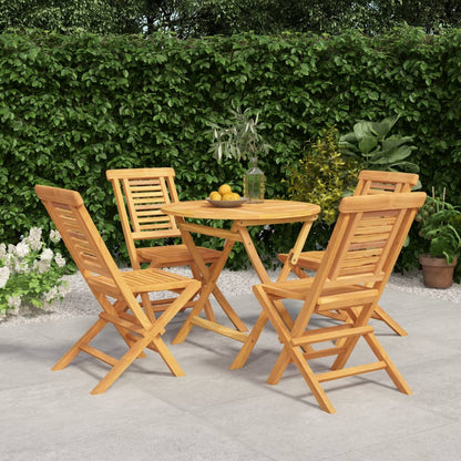 vidaXL 5 Piece Patio Dining Set Solid Wood Teak-0