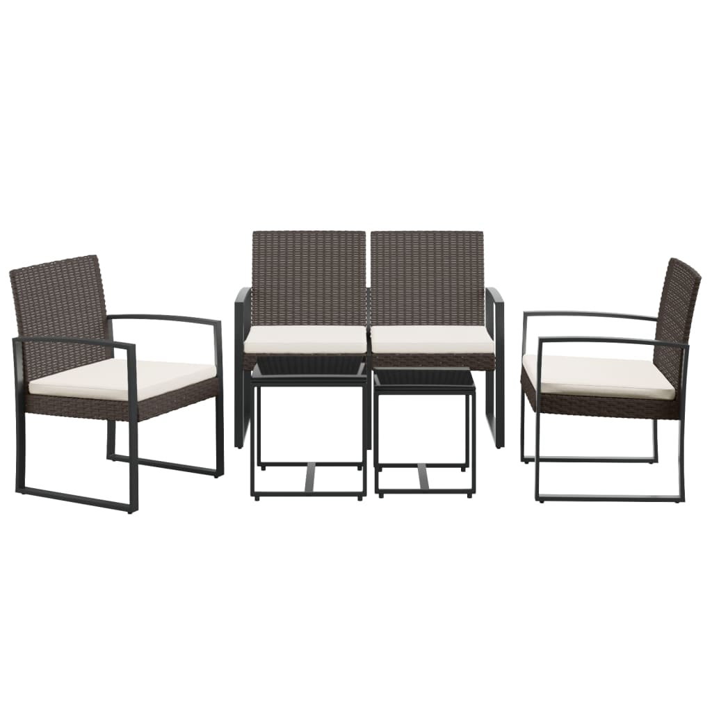 vidaXL Patio Dining Set 5 Pcs Outdoor Table and Chair with Cushions PP Rattan-1