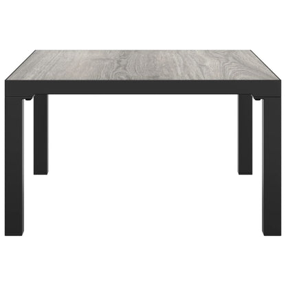 vidaXL Patio Coffee Table Gray 21.7"x21.7"x12.2" DPC and Steel-2