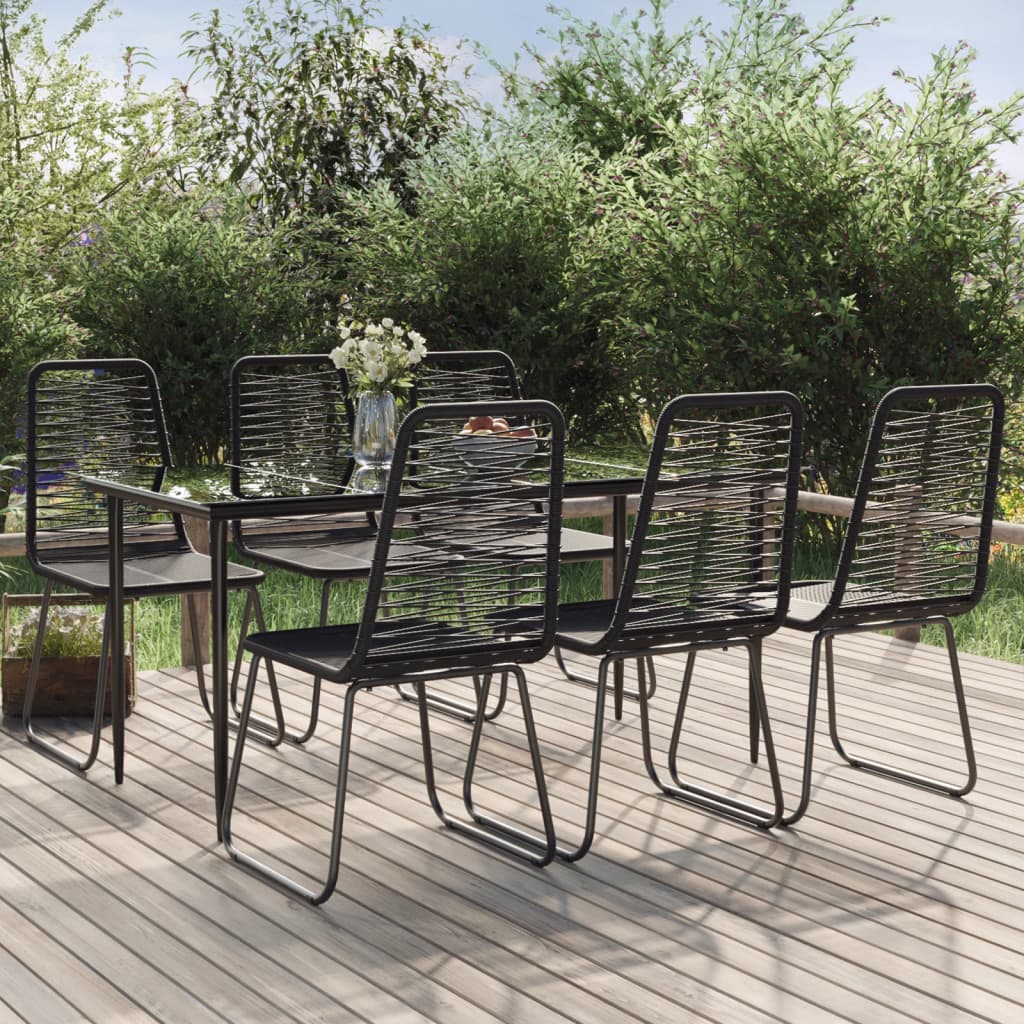 vidaXL Patio Dining Set Outdoor Dining Set Garden Table and Chair Set Black-11