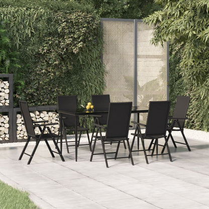 vidaXL Patio Dining Set Black Outdoor Furniture 3/5/7/9 Piece Multi Sizes-12