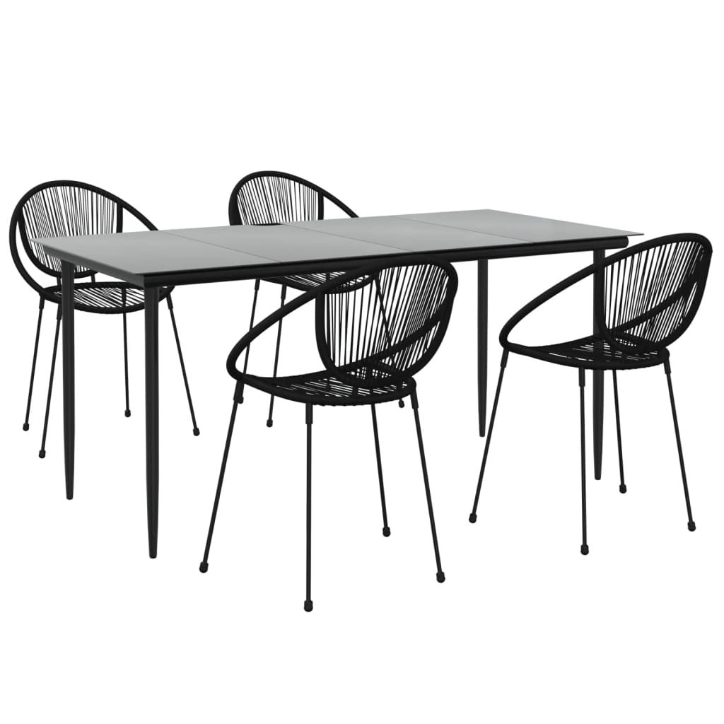 vidaXL Patio Dining Set Black Garden Outdoor Seating 3/5/7/9 Piece Multi Sizes-3