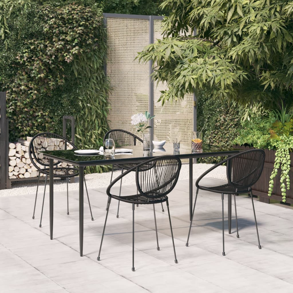 vidaXL Patio Dining Set Black Garden Outdoor Seating 3/5/7/9 Piece Multi Sizes-10