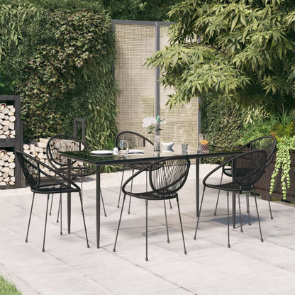 vidaXL Patio Dining Set Black Garden Outdoor Seating 3/5/7/9 Piece Multi Sizes-9