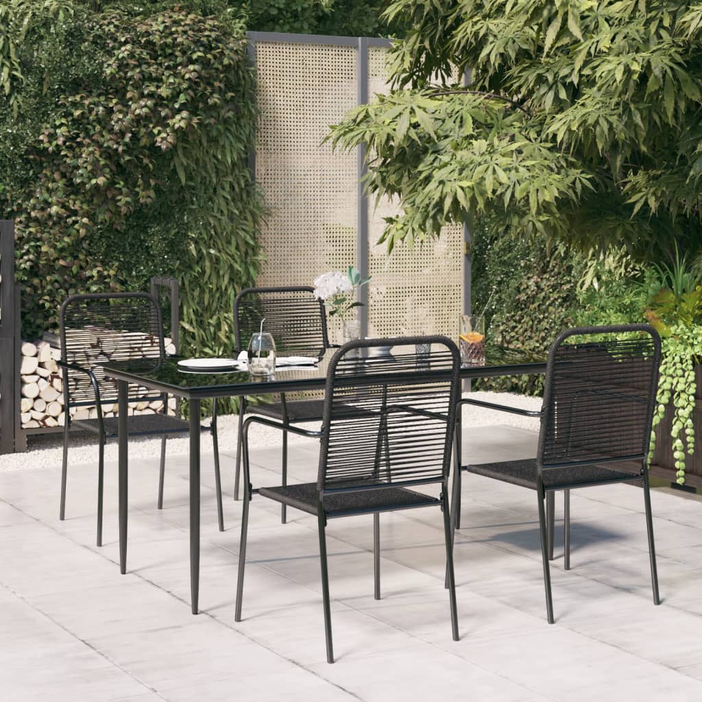 vidaXL Patio Dining Set Outdoor Dining Set Garden Table and Chair Set Black-0