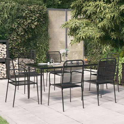 vidaXL Patio Dining Set Outdoor Dining Set Garden Table and Chair Set Black-11