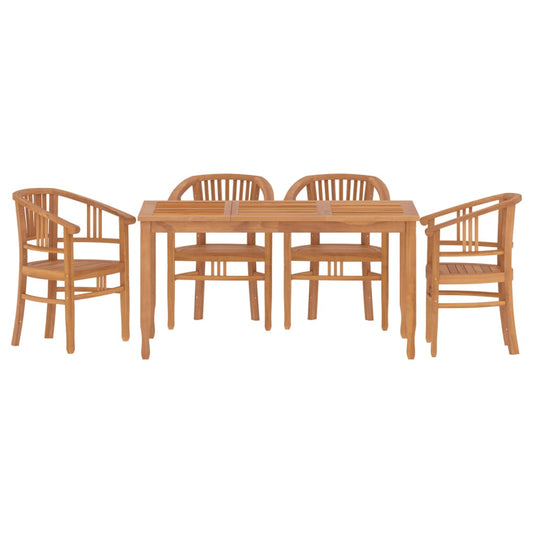vidaXL Patio Dining Set Outdoor Table and Chair Furniture Solid Wood Teak-0