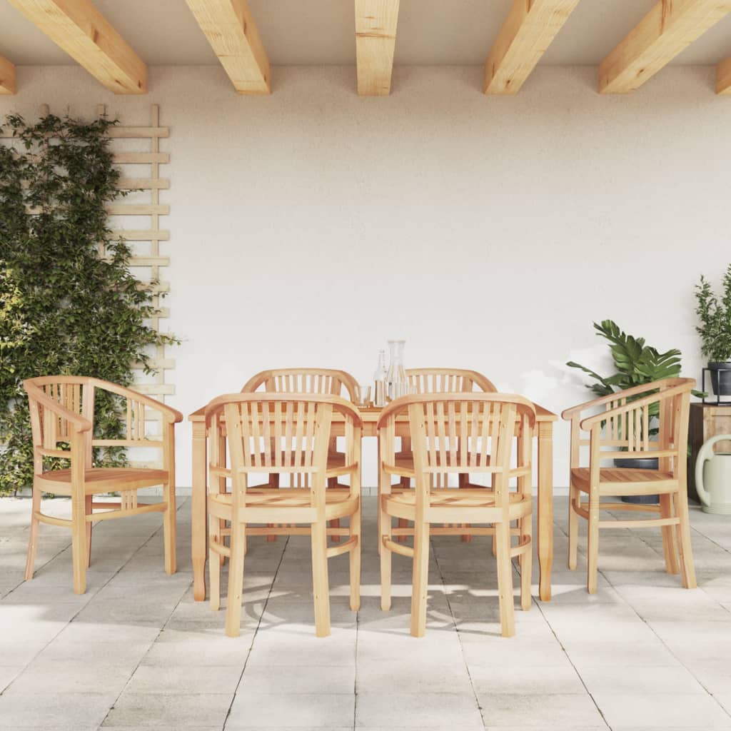 vidaXL Patio Dining Set Outdoor Table and Chair Furniture Solid Wood Teak-10