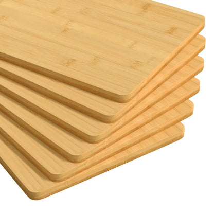 vidaXL Plate 6 Pcs Rectangular Breakfast Serving Plate for Kitchen Bamboo-1