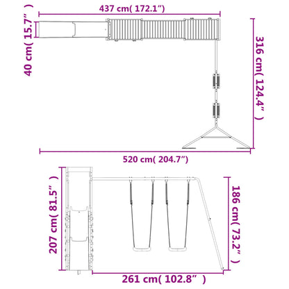 vidaXL Outdoor Playset Solid Wood Pine-2