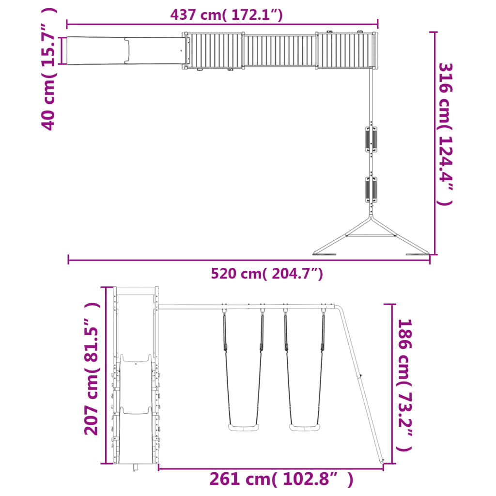 vidaXL Outdoor Playset Solid Wood Pine-2