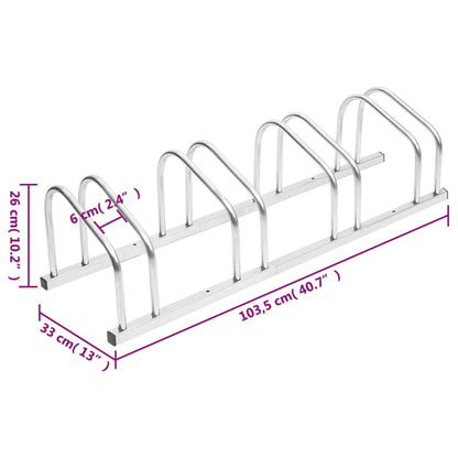 vidaXL Bike Rack Storage Bicycle Parking Stand for Bikes Galvanized Steel-4