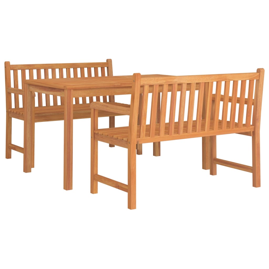 vidaXL 3 Piece Patio Dining Set Solid Wood Teak-2