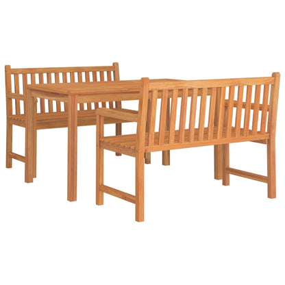 vidaXL 3 Piece Patio Dining Set Solid Wood Teak-2
