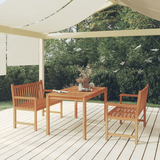 vidaXL 3 Piece Patio Dining Set Solid Wood Teak-0
