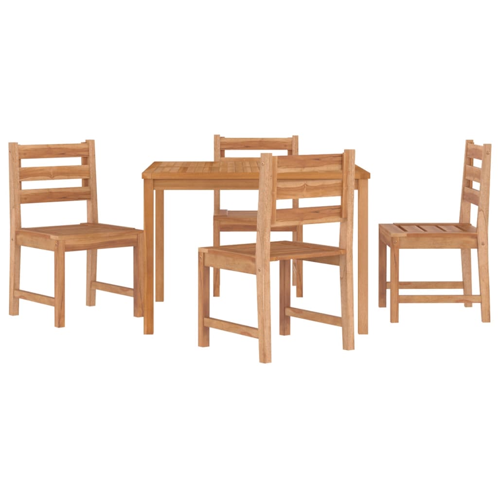 vidaXL Patio Dining Set Garden Outdoor Dining Table and Chairs Solid Teak Wood-0