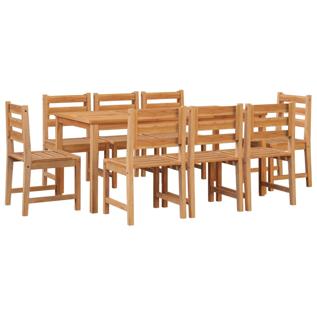 vidaXL 9 Piece Patio Dining Set Solid Wood Teak-1