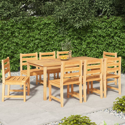 vidaXL 9 Piece Patio Dining Set Solid Wood Teak-0