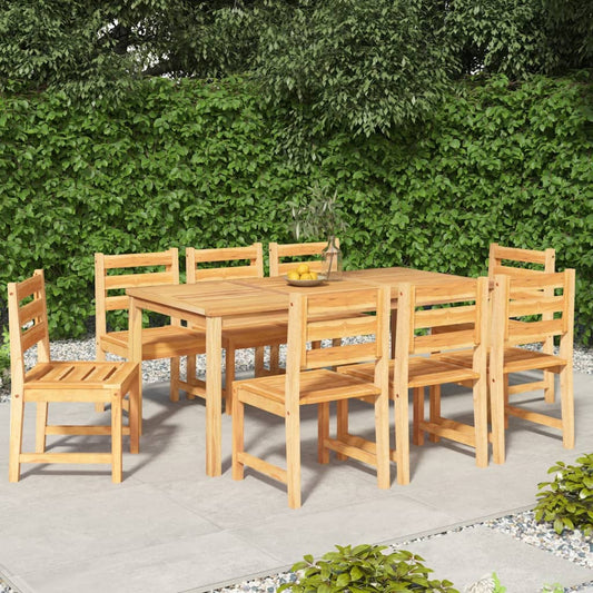 vidaXL 9 Piece Patio Dining Set Solid Wood Teak-0