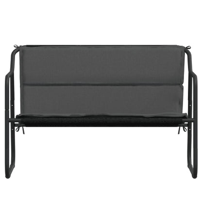 vidaXL 2-Seater Patio Bench with Cushion Anthracite Steel-1