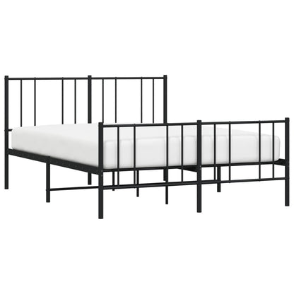vidaXL Metal Bed Frame with Headboard and Footboard Black 53.9"x74.8" Full-3