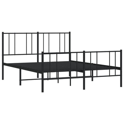 vidaXL Metal Bed Frame with Headboard and Footboard Black 53.9"x74.8" Full-4
