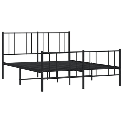 vidaXL Metal Bed Frame with Headboard and Footboard Black 59.8"x78.7"-4
