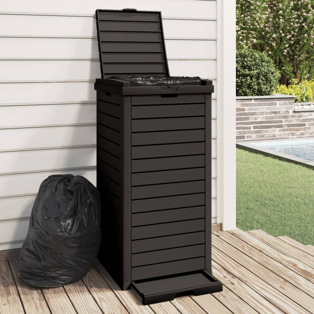 vidaXL Trash Can Garbage Can Trash Bin for Backyard Outdoor Polypropylene