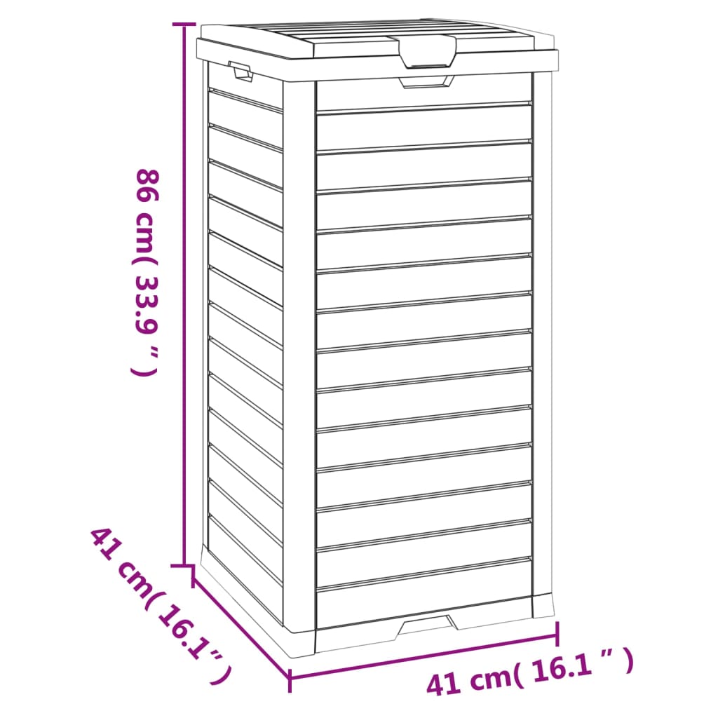 vidaXL Trash Can Garbage Can Trash Bin for Backyard Outdoor Polypropylene