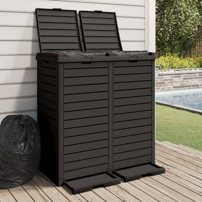 vidaXL Trash Can Garbage Can Trash Bin for Backyard Outdoor Polypropylene-4