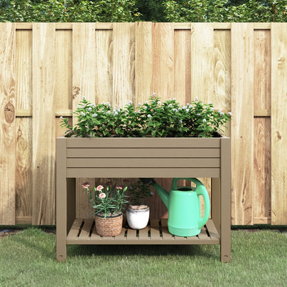 vidaXL Raised Garden Bed Outdoor Planter Box with Storage Shelf Polypropylene-5