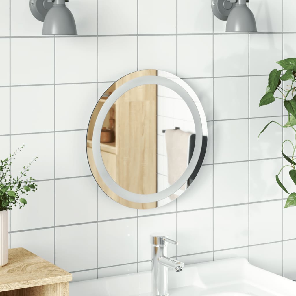 vidaXL LED Bathroom Mirror Wall Mounted Vanity Mirror for Home Bathroom Round-7