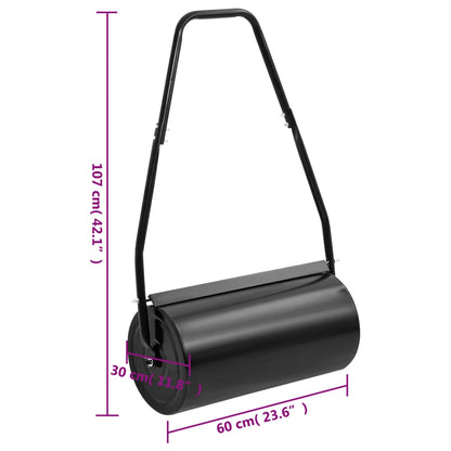 vidaXL Garden Lawn Roller with Handle Black 11.1 gal Iron and Steel-4