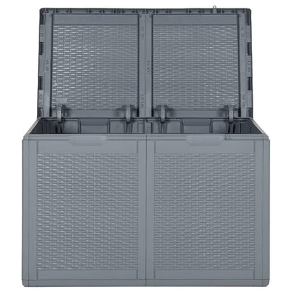 vidaXL Patio Storage Box Gray PP Rattan 47.6 gal-3