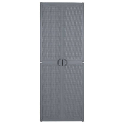 vidaXL Garden Storage Cabinet Gray 25.6"x17.7"x67.7" PP Rattan-0