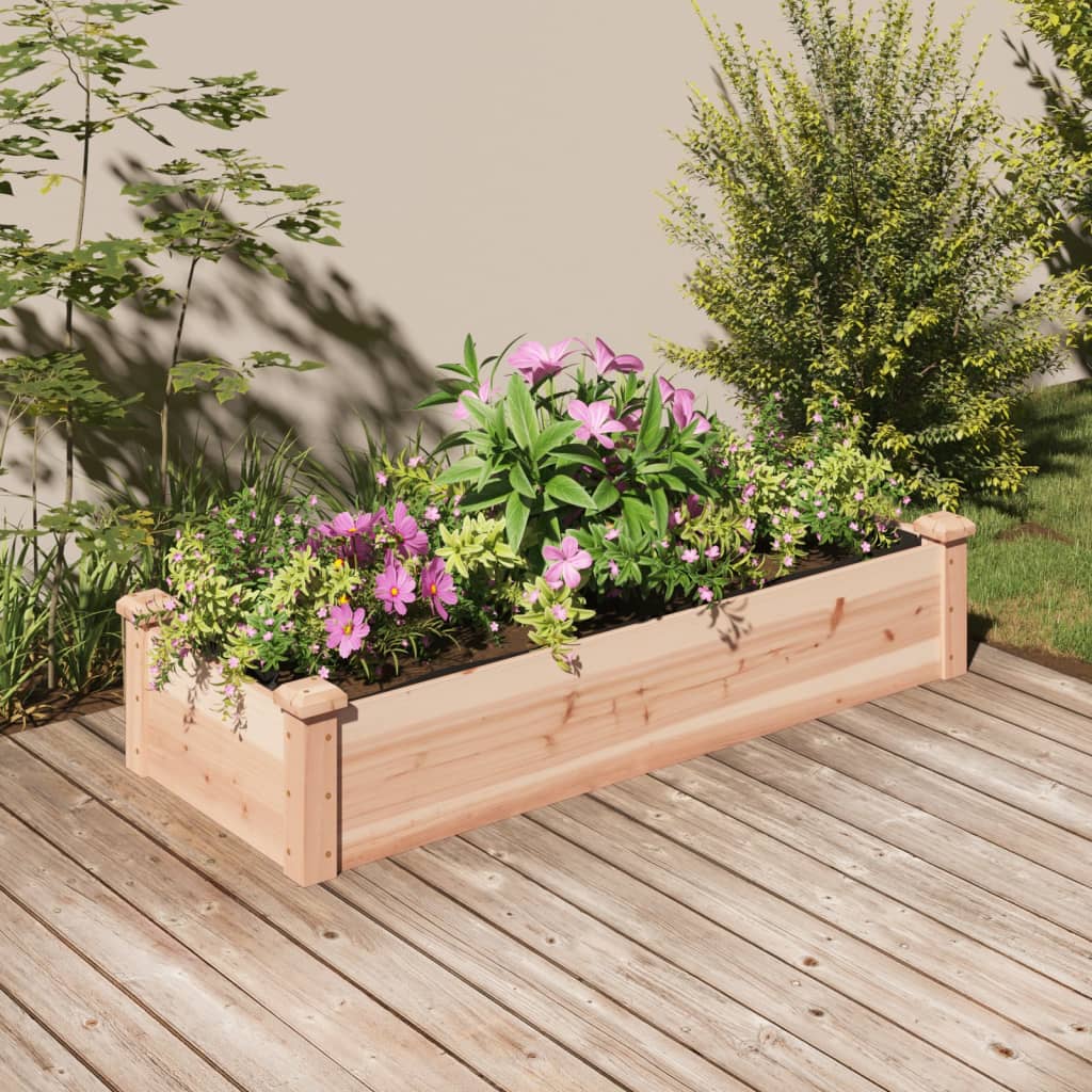 vidaXL Garden Raised Bed with Liner Strawberry Planter Herb Bed Solid Wood Fir-20