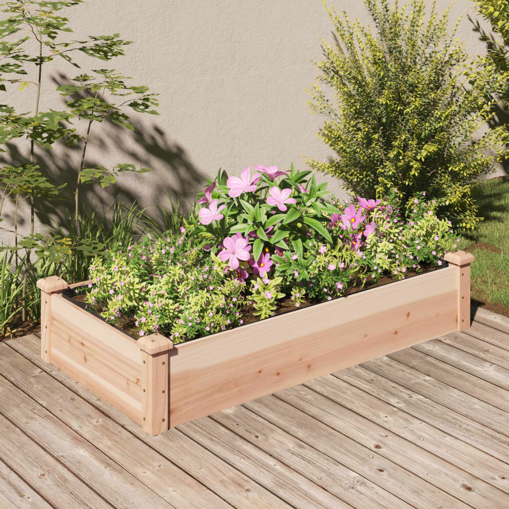 vidaXL Garden Raised Bed with Liner Strawberry Planter Herb Bed Solid Wood Fir-2