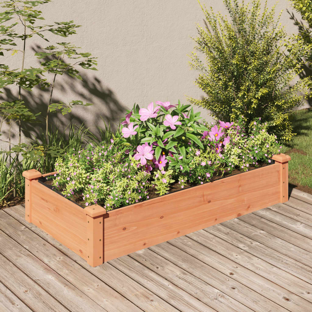 vidaXL Garden Raised Bed with Liner Strawberry Planter Herb Bed Solid Wood Fir-7