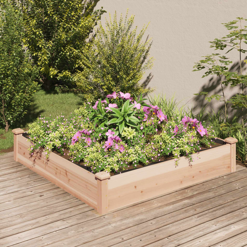 vidaXL Garden Raised Bed with Liner Strawberry Planter Herb Bed Solid Wood Fir-17