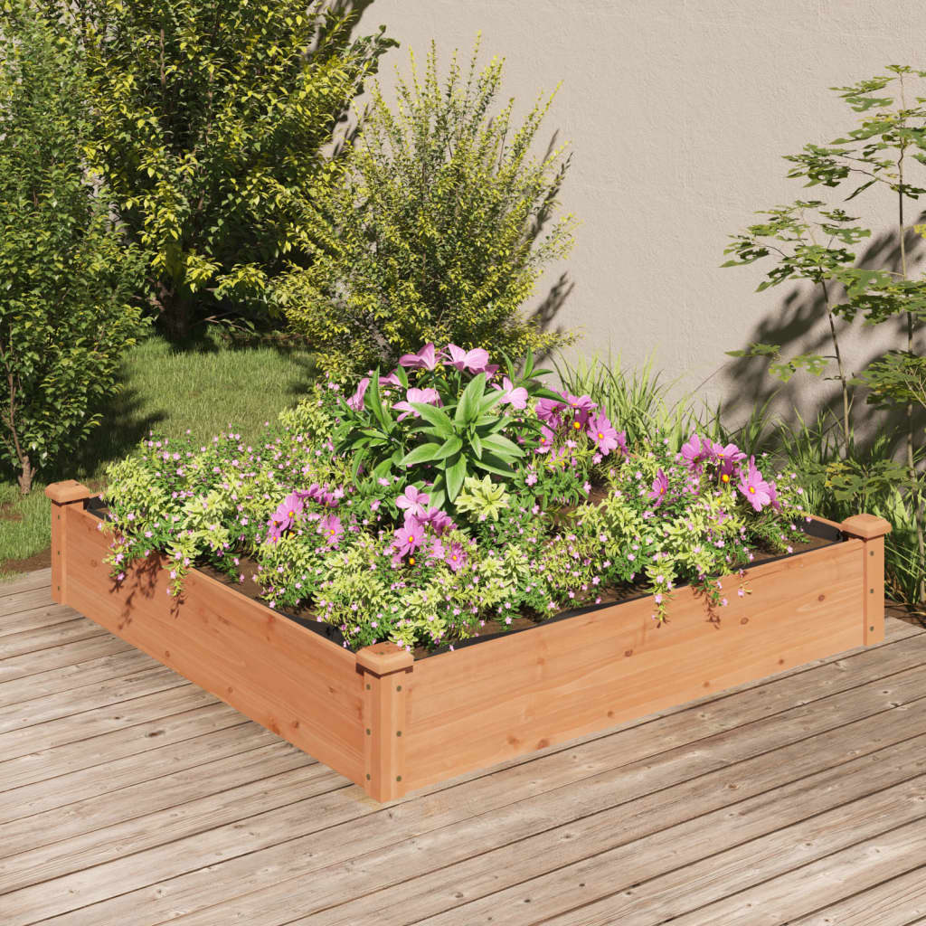 vidaXL Garden Raised Bed with Liner Strawberry Planter Herb Bed Solid Wood Fir-6