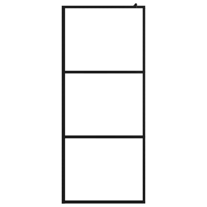 vidaXL Walk-in Shower Wall with Shelf Black 39.4"x76.8" ESG Glass&Aluminum-2