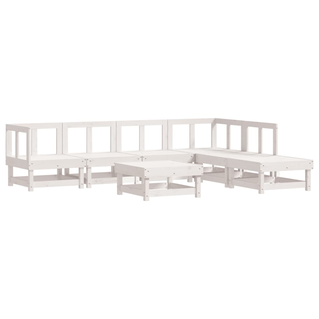 vidaXL Patio Lounge Set with Cushions Outdoor Furniture Set 7 Piece Solid Wood-1