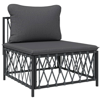 vidaXL 4 Piece Patio Lounge Set with Cushions Anthracite Steel-3