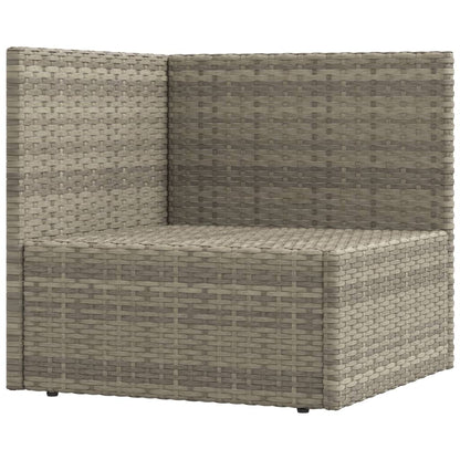 vidaXL 6 Piece Patio Lounge Set with Cushions Gray Poly Rattan-4