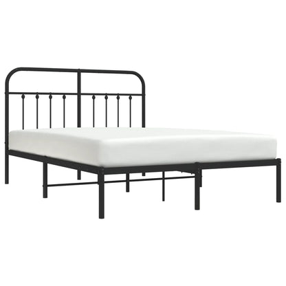 vidaXL Metal Bed Frame with Headboard Black 53.1"x74.8"-4