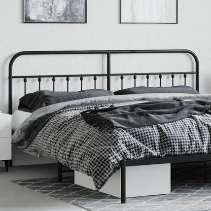 vidaXL Metal Headboard Black 39.4"-3
