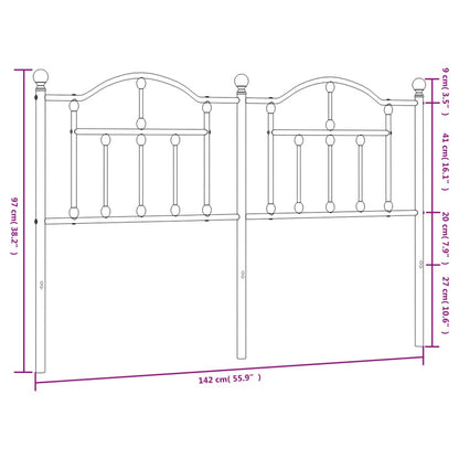 vidaXL Metal Headboard Black 39.4"-2